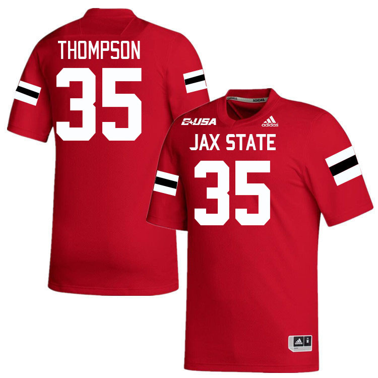 #35 Aidan Thompson Jacksonville State Gamecocks College Football Jerseys Stitched-Red